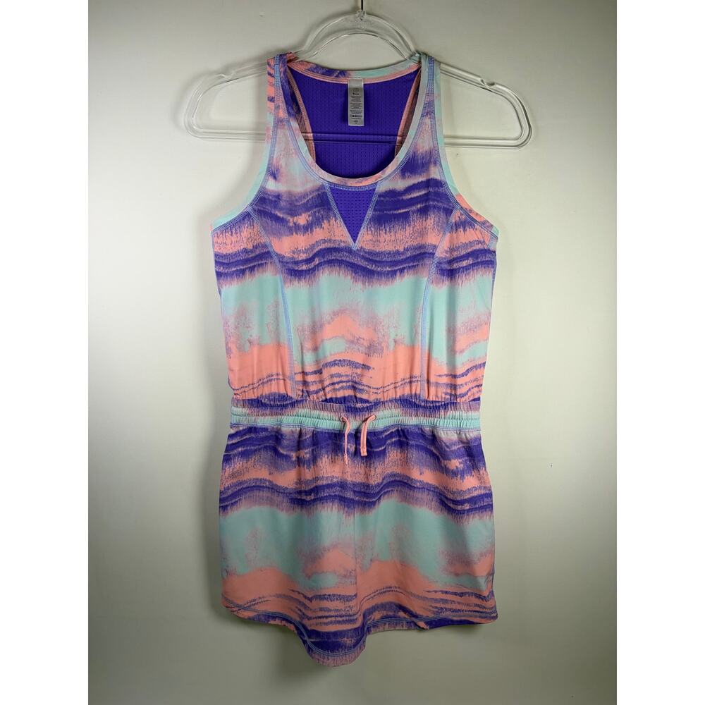 Ivivva Lululemon Girl's Athletic Sleeveless Tank Dress Tie-Dye Batik Pattern 14